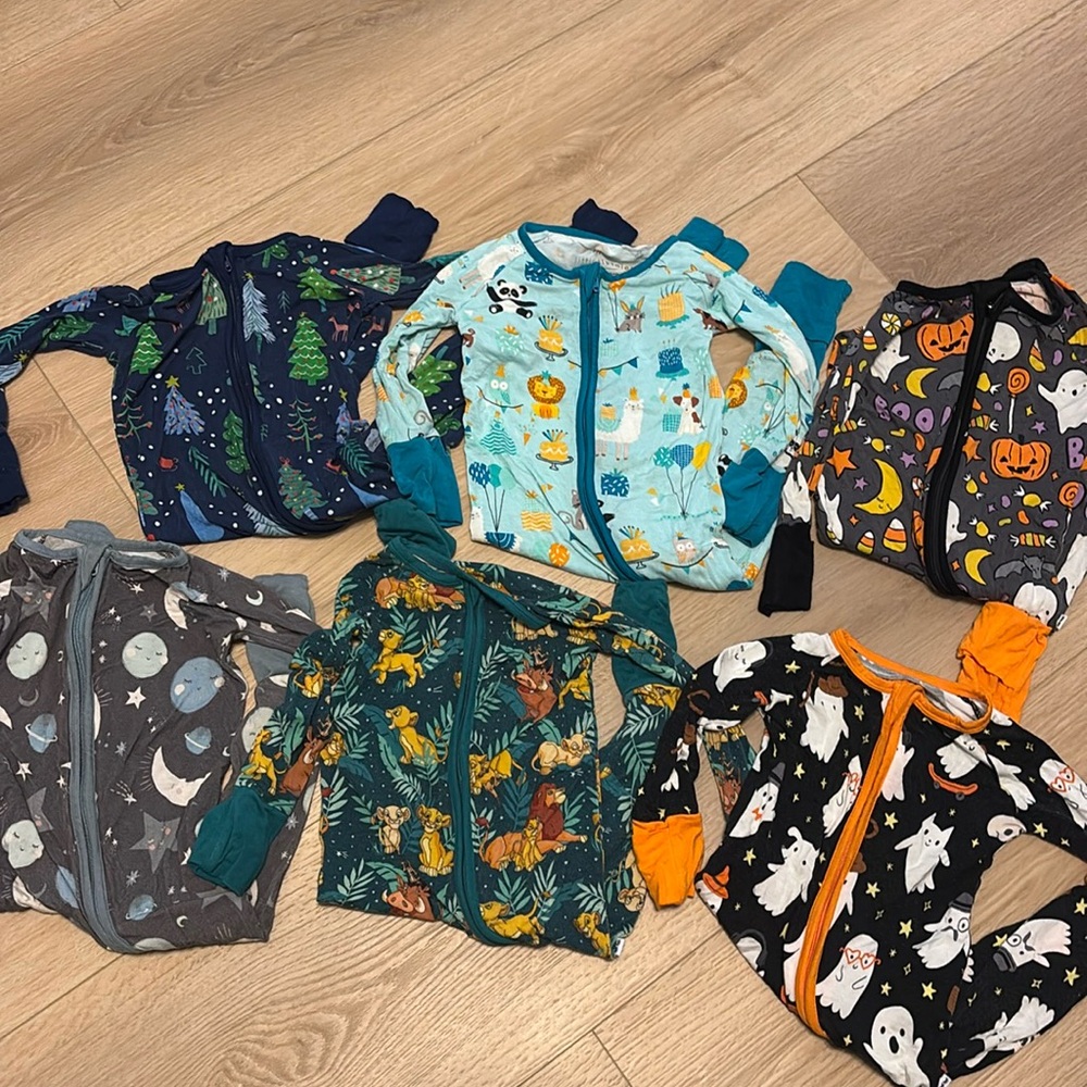 LOT of 6-12 month little sleepies zippies
